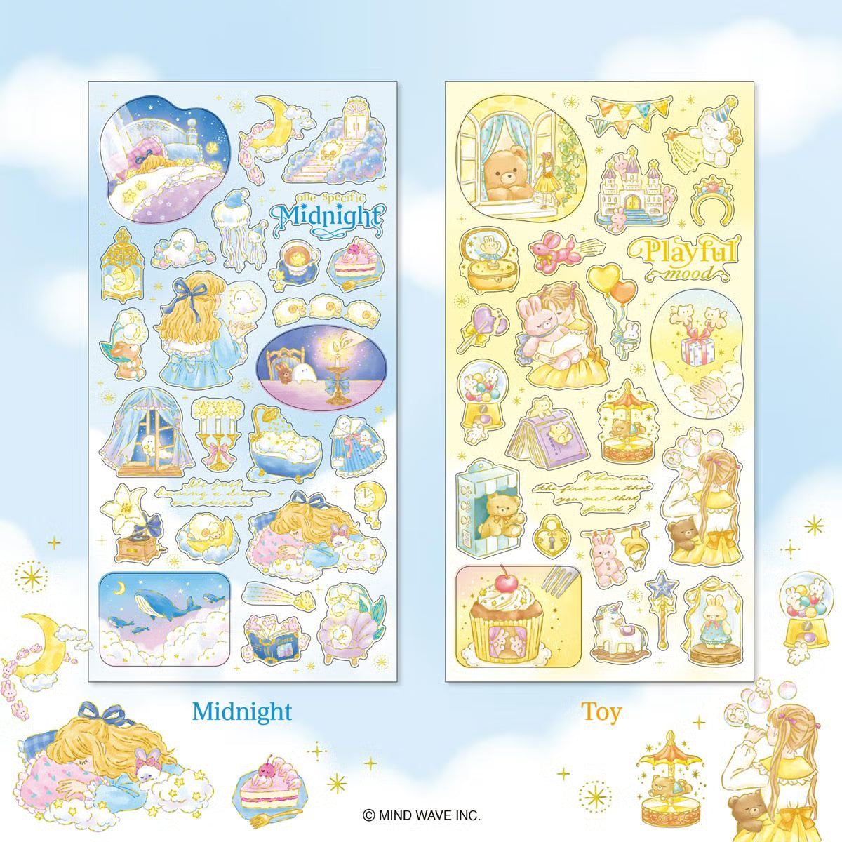 This series is filled with wishes to make your everyday life more wonderful so you can stay cute. The stickers use elegant lustrous pearl paper, finished with delicate gold foil stamping throughout.

• This package includes 1&nbsp;sheet of sticker
• Material: Paper
• Package measures approx. 7" x 3.5"
• Made in Japan