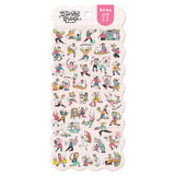 A sticker depicting daily life is now available!
The way they work hard at work and housework is finished in a comical atmosphere.
This sticker is perfect for a schedule book.

H175×W90mm
Transparent PET
1 Sticker sheet included