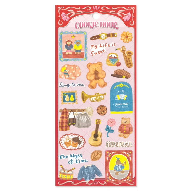 This animal illustration sticker series features cookie-themed pieces! These stickers are perfect for journaling, scrapbooking, and marking your calendar.&nbsp;

• This package includes 1&nbsp;sheet of sticker
• Material: Washi Cotton
• Package measures approx. 8" x 3.5"
• Made in Japan
