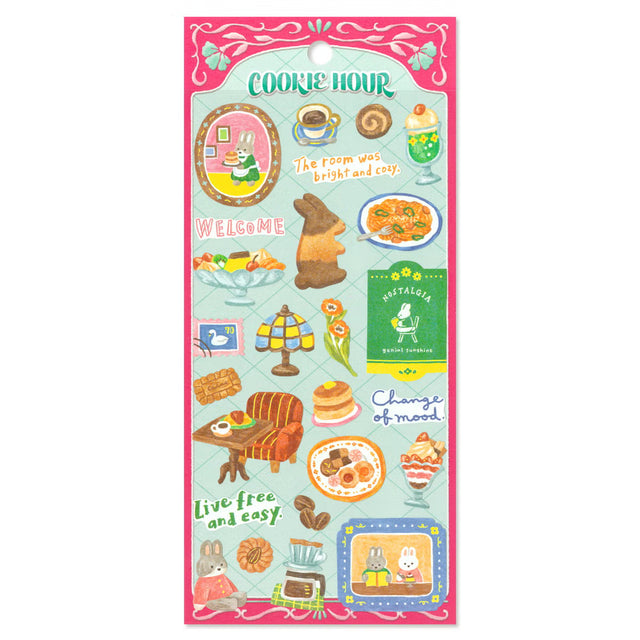 This animal illustration sticker series features cookie-themed pieces! These stickers are perfect for journaling, scrapbooking, and marking your calendar.&nbsp;

• This package includes 1&nbsp;sheet of sticker
• Material: Washi Cotton
• Package measures approx. 8" x 3.5"
• Made in Japan