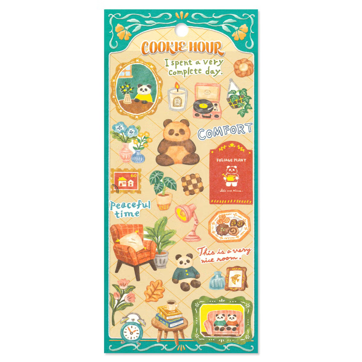 This animal illustration sticker series features cookie-themed pieces! These stickers are perfect for journaling, scrapbooking, and marking your calendar.&nbsp;

• This package includes 1&nbsp;sheet of sticker
• Material: Washi Cotton
• Package measures approx. 8" x 3.5"
• Made in Japan