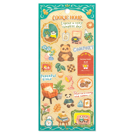 This animal illustration sticker series features cookie-themed pieces! These stickers are perfect for journaling, scrapbooking, and marking your calendar.&nbsp;

• This package includes 1&nbsp;sheet of sticker
• Material: Washi Cotton
• Package measures approx. 8" x 3.5"
• Made in Japan