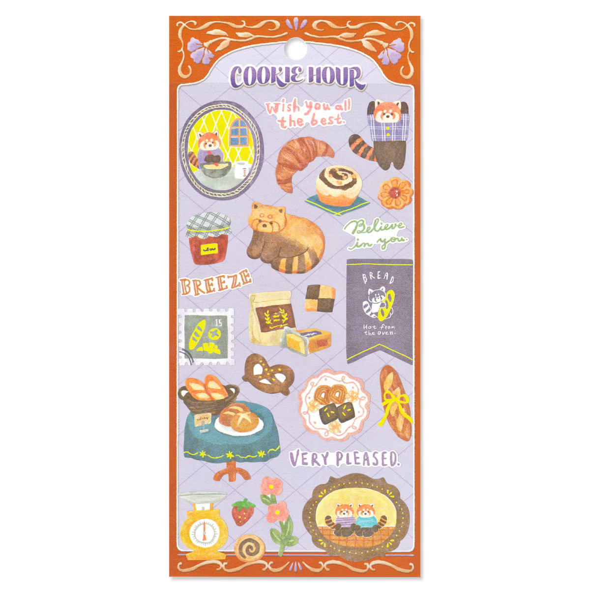 This animal illustration sticker series features cookie-themed pieces! These stickers are perfect for journaling, scrapbooking, and marking your calendar.&nbsp;

• This package includes 1&nbsp;sheet of sticker
• Material: Washi Cotton
• Package measures approx. 8" x 3.5"
• Made in Japan