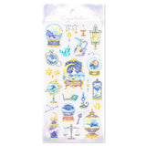 This is an illustration sticker that traps a fantasy world view and motif in a glass container like a snow globe or terrarium. It is a sparkling hologram specification.

• This package includes 1&nbsp;sheet of sticker
• Material: Transparent PET Hologram Lamination
• Package measures approx. H202 x W93 x D1mm
• Made in Japan
