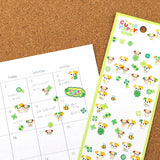 A sticker sheet that features animal stickers themed around Heisei retro is here to bring you whimsy and nostalgia! The plump form and childlike humorous expression will bring you back in time by adding a bright and colorful addition to your pages.

• This package includes 1&nbsp;sheet of sticker
• Material: Transparent PET &amp; Silver Edge
• Package measures approx. 8" x 3.5"
• Made in Japan