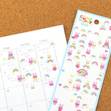 A sticker sheet that features animal stickers themed around Heisei retro is here to bring you whimsy and nostalgia! The plump form and childlike humorous expression will bring you back in time by adding a bright and colorful addition to your pages.

• This package includes 1&nbsp;sheet of sticker
• Material: Transparent PET &amp; Silver Edge
• Package measures approx. 8" x 3.5"
• Made in Japan