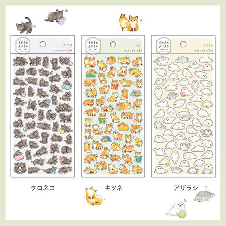 A new pattern has appeared on the Mamema Mea Nimaru sticker!
Like the first installment, it features adorable illustrations that will make you smile.
It is a small piece that is easy to attach to a small empty space in a notebook.

• This package includes 1&nbsp;sheet of sticker
• Material: Masking Tape
• Package measures approx. H202 x W93 x D1mm
• Made in Japan