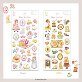 A small three-dimensional sticker is now available! This collection of Mon Atelier sticker sheets has 6 different variations to cover all your favorite things!

You can enjoy these cozy puffy stickers with gold accents anywhere. Use these stickers on your planner, cards, photo album, frames, gift wrap, stationery, scrapbook pages, calendars and more.

Includes ONE sticker sheet.