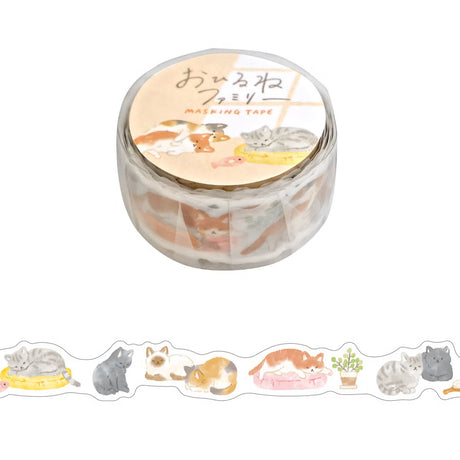 Introducing the new washi version of the Naptime Family stickers. These stickers feature adorable animals relaxing at home.

Width 18mm × Length 5m
Die-cut
Material:&nbsp;Washi paper
Includes 1 roll of washi
Sample images show related products not included with this item