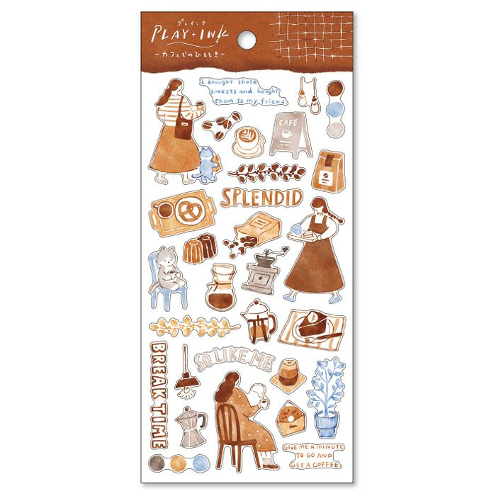 Mind Wave Play + Ink Washi Sticker Sheet - Cafe

This is an ink touch style sticker drawn with a brush or glass pen. If you combine it with the writing with a glass pen, you will have a satisfying page that makes you feel as if you drew the illustration yourself.

• This package includes 1&nbsp;sheet of sticker
• Material: Masking Tape
• Package measures approx. H202 x W93 x D1mm
• Made in Japan