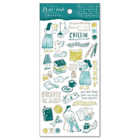 This is an ink touch style sticker drawn with a brush or glass pen. If you combine it with the writing with a glass pen, you will have a satisfying page that makes you feel as if you drew the illustration yourself.

• This package includes 1&nbsp;sheet of sticker
• Material: Masking Tape
• Package measures approx. H202 x W93 x D1mm
• Made in Japan