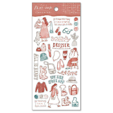 This is an ink touch style sticker drawn with a brush or glass pen. If you combine it with the writing with a glass pen, you will have a satisfying page that makes you feel as if you drew the illustration yourself.

• This package includes 1&nbsp;sheet of sticker
• Material: Masking Tape
• Package measures approx. H202 x W93 x D1mm
• Made in Japan