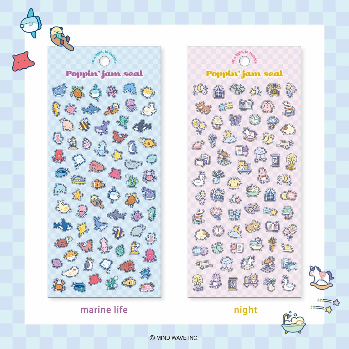 Mind Wave Poppin' Jam Series Sticker Sheet - Marine Life