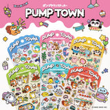 The daily lives of creatures living in the always fun 'Pump Town' are now available as stickers! Whether you're excited or lazy, it's a town where you can do anything.&nbsp;These stickers are perfect for journaling, scrapbooking, and marking your calendar.&nbsp;

• This package includes 1&nbsp;sheet of sticker
• Material: PET Tape
• Package measures approx. 8" x 3.5"
• Made in Japan