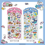 The daily lives of creatures living in the always fun 'Pump Town' are now available as stickers! Whether you're excited or lazy, it's a town where you can do anything. These stickers are perfect for journaling, scrapbooking, and marking your calendar.&nbsp;

• This package includes 1&nbsp;sheet of sticker
• Material: PET Tape
• Package measures approx. 8" x 3.5"
• Made in Japan
