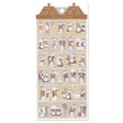 Sheet of animal stickers with a house-shaped packaging on a white background