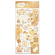 Sheet of decorative stickers with various designs on a white background