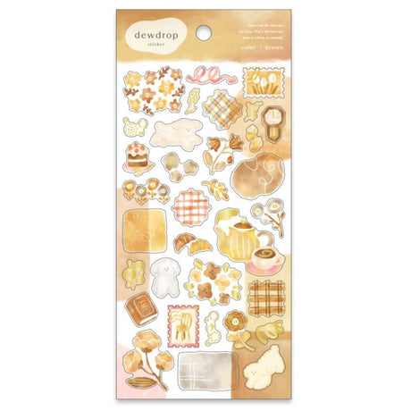 Sheet of decorative stickers with various designs on a white background