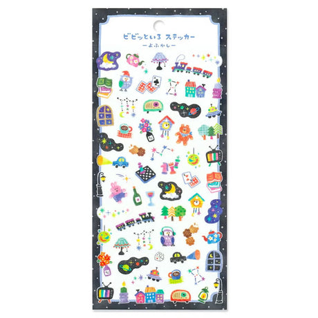 A sticker sheet that features vivid and colorful images for daily living. These stickers are perfect for journaling, scrapbooking, and marking your calendar.&nbsp;

• This package includes 1&nbsp;sheet of sticker
• Material: Washi Tape
• Package measures approx. 8" x 3.5"
• Made in Japan