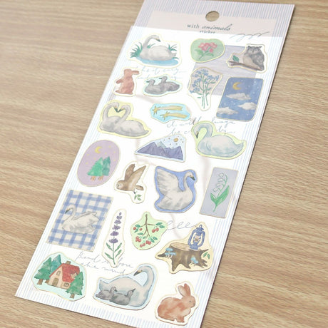 An illustration sticker with the theme of the peaceful daily life of animals is now available!
It features a gold rim around the seal.
Please also pay attention to the sheer piece design.