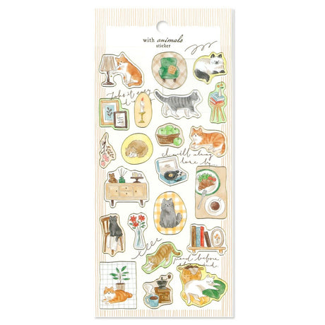 An illustration sticker with the theme of the peaceful daily life of animals is now available!
It features a gold rim around the seal.
Please also pay attention to the sheer piece design.