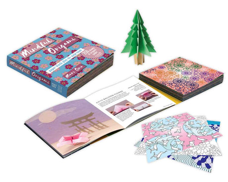 Featuring a 64-page book, plus 250 sheets of origami paper, try this collection of 15 origami models designed for mindfulness practice.

The therapeutic effects of origami are well known in Japan and by focussing on the experience of creating beautiful paper flowers, objects, animals, and more, this collection of 15 projects will guide you on a path to connectedness, awareness, and improved physical and emotional health. 