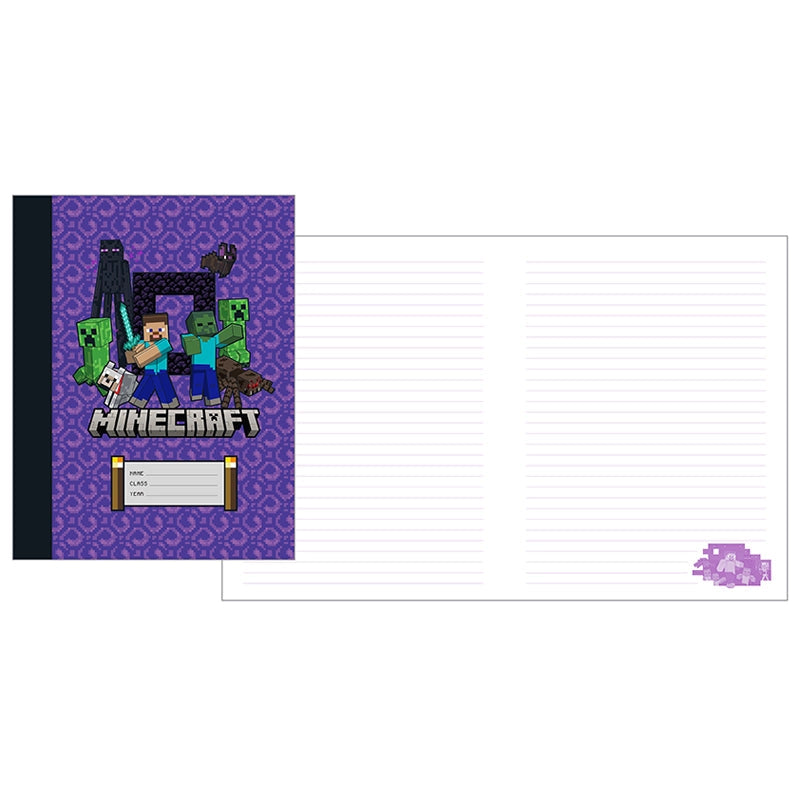 Build, create, and explore with this Minecraft composition notebook set designed to capture all of your class notes.

LINED AND GRAPH NOTEBOOKS: This set contains one lined notebook and one graph notebook, each with 100 pages of archival paper. Use the lined notebook for writing and note taking, and use the graph notebook for drawing graphs, solving math problems, drawing your builds, and more.

PERFECT FOR STUDENTS: With a standard size of 7.5 by 9.75 inch size, these composition notebooks are perfect to t