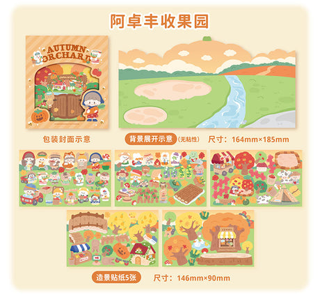 Molinta - Autumn Orchard Large Scene Sticker Set

Get ready for autumn with this fun sticker scene! With this cute activity, you'll receive a double-sided, standing autumn orchard themed background and 5 sticker sheets to decorate with!

164mm x 185 mm
Material: Paper, PVC