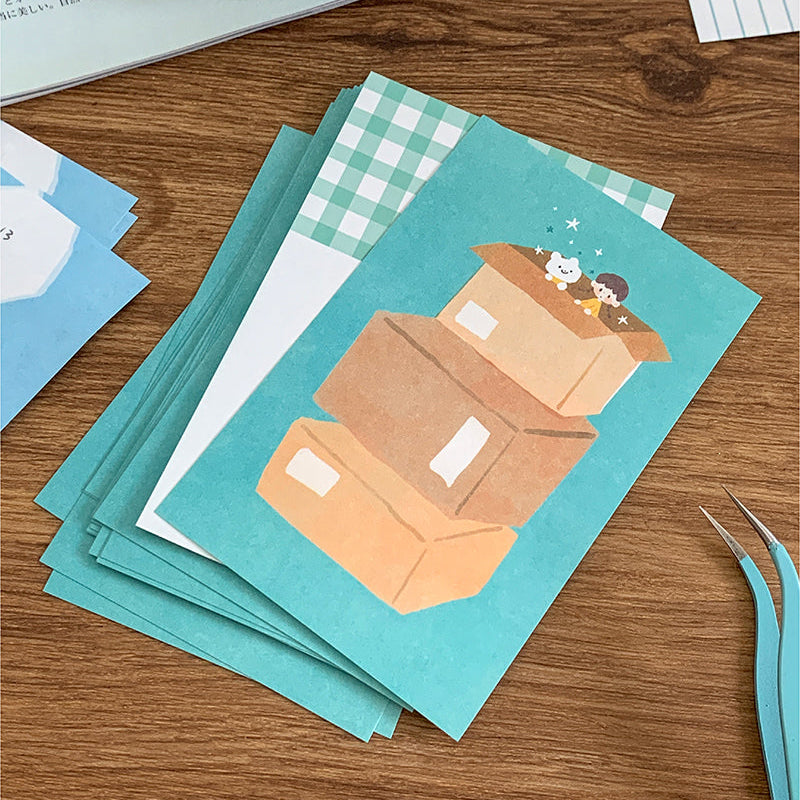 Molinta - Cardboard Box A7 Memo Pad

Enjoy 20 sheets of this memo pad depicting a stack of cardboard boxes to your writing experience!

Specifications: 80mmx120mm
Material: 120g white kraft paper
Number of pages: 20