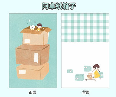 Molinta - Cardboard Box A7 Memo Pad

Enjoy 20 sheets of this memo pad depicting a stack of cardboard boxes to your writing experience!

Specifications: 80mmx120mm
Material: 120g white kraft paper
Number of pages: 20