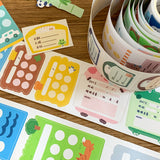 Molinta - Daily Tracker Washi Sticker Roll Sticky Notes Kiss Cut Tracker Sticker Die Cut