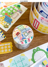 Molinta - Daily Tracker Washi Sticker Roll Sticky Notes Kiss Cut Tracker Sticker Die Cut Journaling Washi