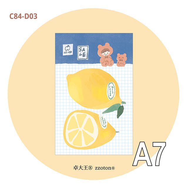 Molinta - Fresh Lemon A7 Memo Pad

Enjoy 20 sheets of this lemon inspired memo pad to your writing experience!

Specifications: 80mmx120mm
Material: 120g white kraft paper
Number of pages: 20