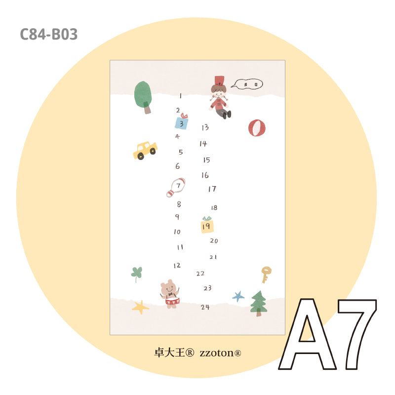 Molinta - Little Soldier Timeline A7 Memo Pad

Enjoy 20 sheets of this little soldier inspired memo pad with numbers to represent a timeline to add to your writing experience!

Specifications: 80mmx120mm
Material: 120g white kraft paper
Number of pages: 20