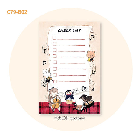 Molinta - Music In Progress A7 Memo Pad

Enjoy 50 sheets of this music inspired memo pad to check off all your tasks and add to your writing experience!

Specifications: 80mmx120mm
Material: 100g white kraft paper
Number of pages: 50