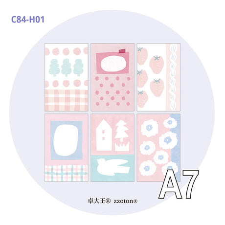 Molinta - Pink Memories A7 Memo Sheets

Enjoy these cute memo sheets with 6 different patterns front and back! 4 pages of each pattern.

Specifications: 80mmx120mm
Material: 120g cotton paper

Number of pages: 24