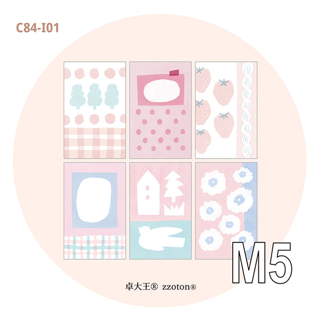 Molinta - Pink Memories M5 Memo Sheets

Enjoy these cute memo sheets with 6 different patterns front and back! 4 pages of each pattern.

Specifications: 67mmx105mm
Material: 120g cotton paper

Number of pages: 24