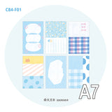 Molinta - Quiet Blues A7 Memo Sheets

Enjoy these cute memo sheets with 6 different patterns front and back! 4 pages of each pattern.

Specifications: 80mmx120mm
Material: 120g cotton paper

Number of pages: 24
