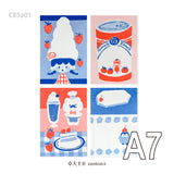 Molinta - Red and Blue A7 Memo Pad

This includes 4 different designs that were created through a risograph printing process to achieve a nostalgic feel. The colors vary in depth, and the images on each sheet will have slight color registration deviations which is the unique feature of RISO printing.

Specifications: 80mmx120mm
Material: 100g cotton paper

Number of pages: 16