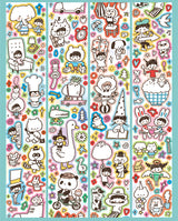 Molinta - Relax Life Sticker Roll Doodle Style Kiss Cut Washi Tape Journal Spreads Writable Paper Cute