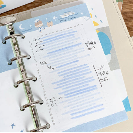 Molinta - Sailor Sleep Log A7 Memo Pad

Enjoy 20 sheets of this memo pad used to keep track of your sleep to add to your journaling experience!

Specifications: 80mmx120mm
Material: 120g white kraft paper
Number of pages: 20
Includes 1 design