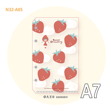 Molinta - Sweet Strawberry A7 Loose Leaf Storage Folder

Store all your little vinyl stickers, sticker flakes, memo sheets, and scraps used for journaling in this folder and retrieve it whenever you need conveniently in your binder!

Specifications: 80mmx125mm
Material: Cast PP