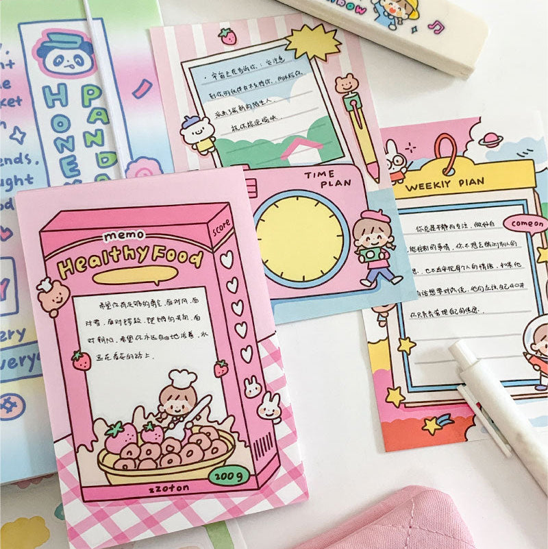 Molinta - Sweetheart Cereal A7 Memo Pad

Enjoy 50 sheets of this pink cereal box inspired memo pad to add to your journaling experience!

Specifications: 80mmx120mm
Material: 100g white kraft paper
Number of pages: 50