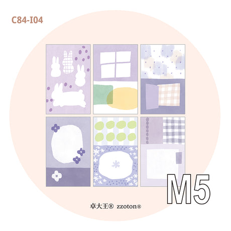 Molinta - Taro Paste Light Purple M5 Memo Sheets

Enjoy these cute memo sheets with 6 different patterns front and back! 4 pages of each pattern.

Specifications: 67mmx105mm
Material: 120g cotton paper

Number of pages: 24