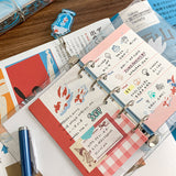 Molinta&nbsp;Binder - Goldfish Soda

Designed in a compact six‑ring format, this binder is perfect for organizing ephemera, sticker sheets, journaling inserts, and creative plans. Lightweight and easy to carry, this binder slips effortlessly into bags, totes, or your desk setup.

Specifications:

M5: 95mm x 128mm, 5 rings
A7: 102mm x 153mm, 6 rings

Includes soda keychain and elastic closure band.

Inserts not included