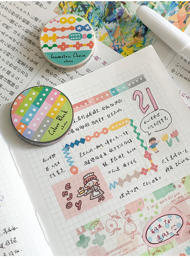 Molinta Color Block Washi Tape swatches