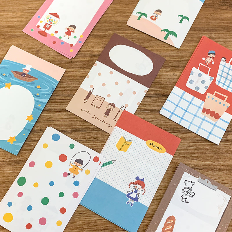 Molinta Coloring Time M5 Memo Sheets

Bring a burst of creativity to your planner, journal, or everyday notes with this charming memo set from Molinta. Each pad includes 24 double‑sided sheets, giving you plenty of space for lists, reminders, decorative accents, or colorful journaling moments.

Specifications: 67mm x 105mm
Material: 120g cotton paper

Double-sided
Number of pages: 24