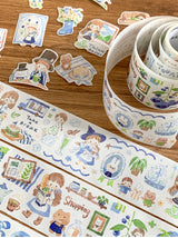 Molinta Colors: Dark Blue, Brown, and Green Washi Tape 2 Kiss Cut Washi zzoton Molinta