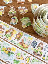 Molinta Colors: Yellow, Grass Green, and Blue Washi Tapes zzoton Journaling Spreads