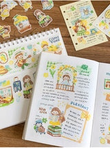 Molinta Colors: Yellow, Grass Green, and Blue Washi Tapes zzoton Journaling Spreads kiss cut washi Tapes planner